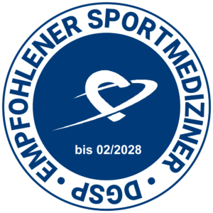 Empfohlener Sportmediziner - Deutsche Gesellschaft für Sportmedizin und Prävention - Zertifikat bis 02/2028
