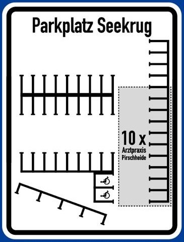 Ausschnitt der Parkordnung des Parkplatzes vor der Arztpraxis Pirschheide - Thomas Hoffmann | Olaf Peter | Susanne Krebs